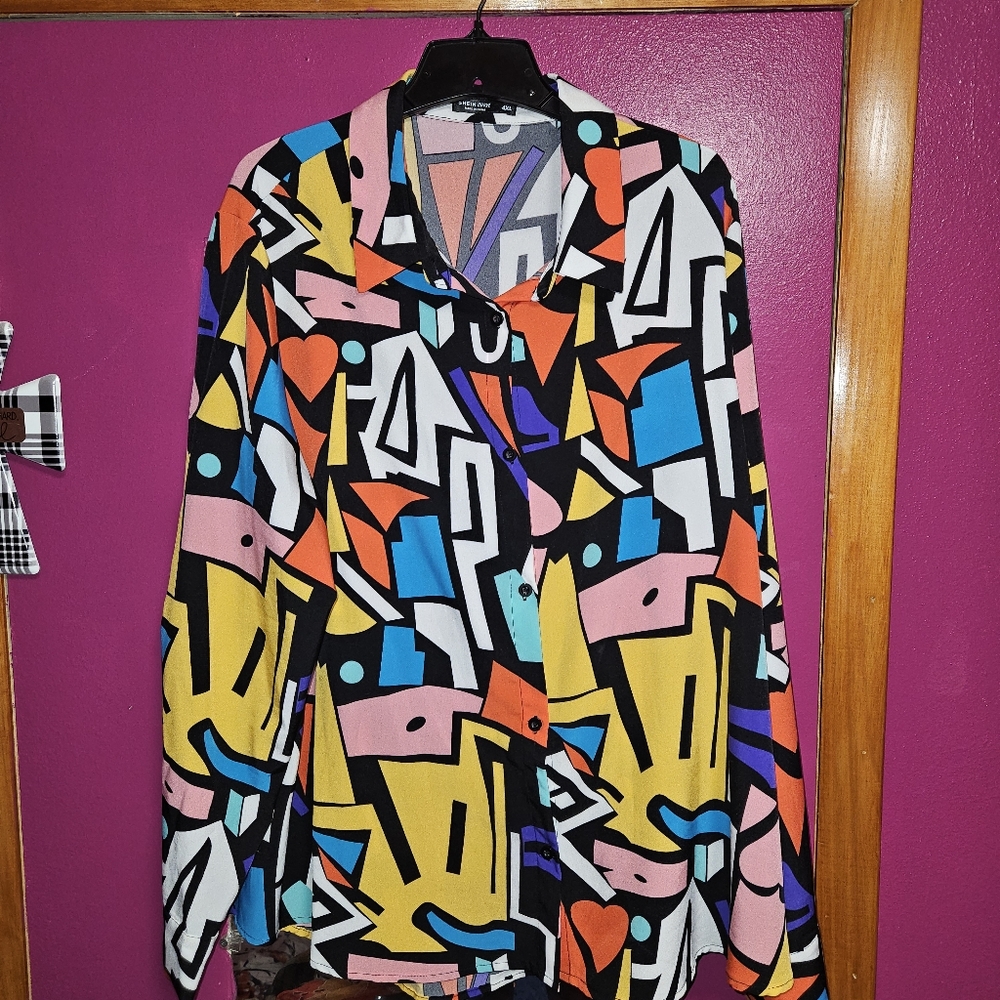 COLORFUL SHEIN CURVE SHIRT